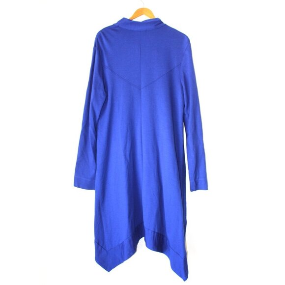 Joseph Ribkoff Midi Dress Royal Sapphire Zip up Pockets Size 10 US asymmetrical - Picture 4 of 7